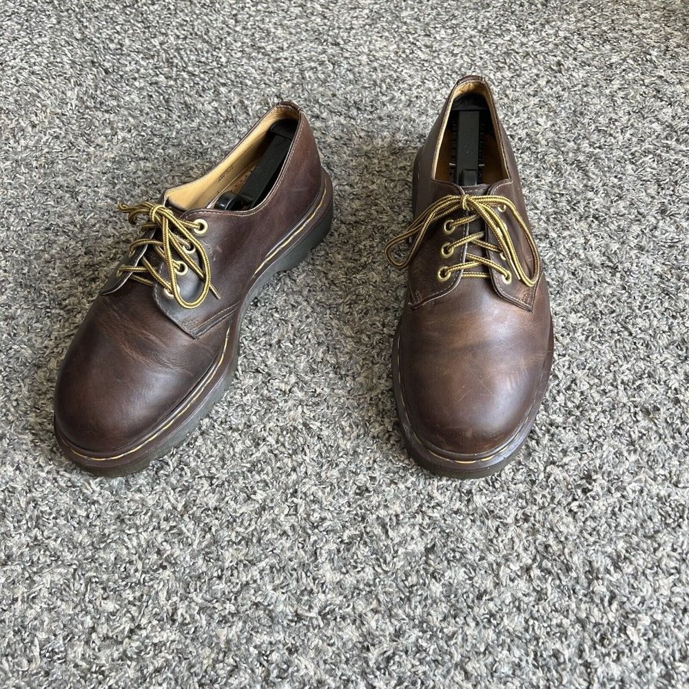 DR MARTENS Brown OXFORD SHOES Low Mens Size 9 Made in England Leather 1561/59